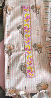 Elegant Pure Cotton Printed Embroidered Suit with Matching Dupatta